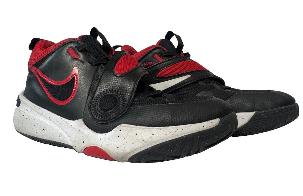 Nike Team Hustle D 11 Youth 5.5Y Black White Red Basketball Shoes DV8996-003